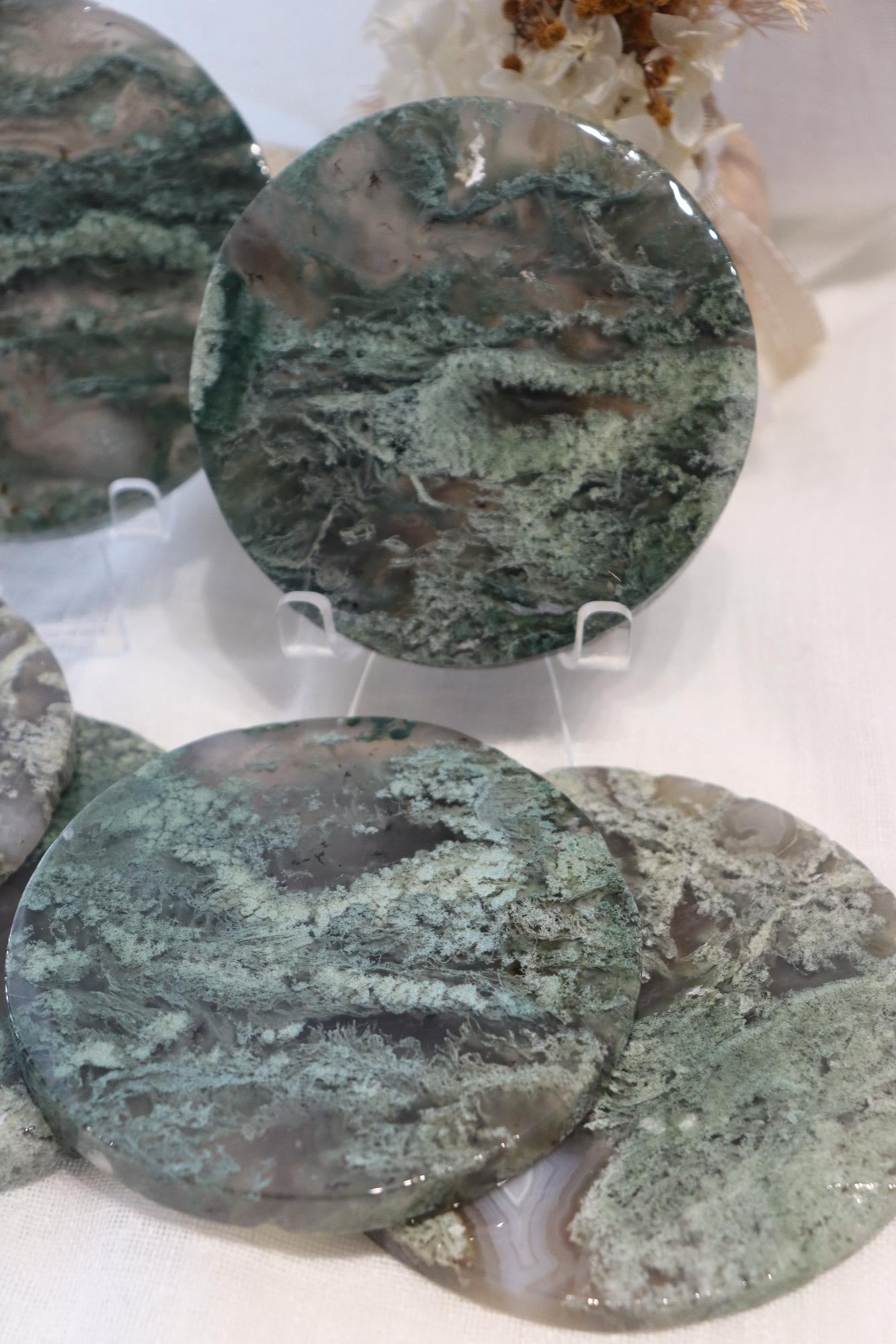 Moss Agate Round Slab