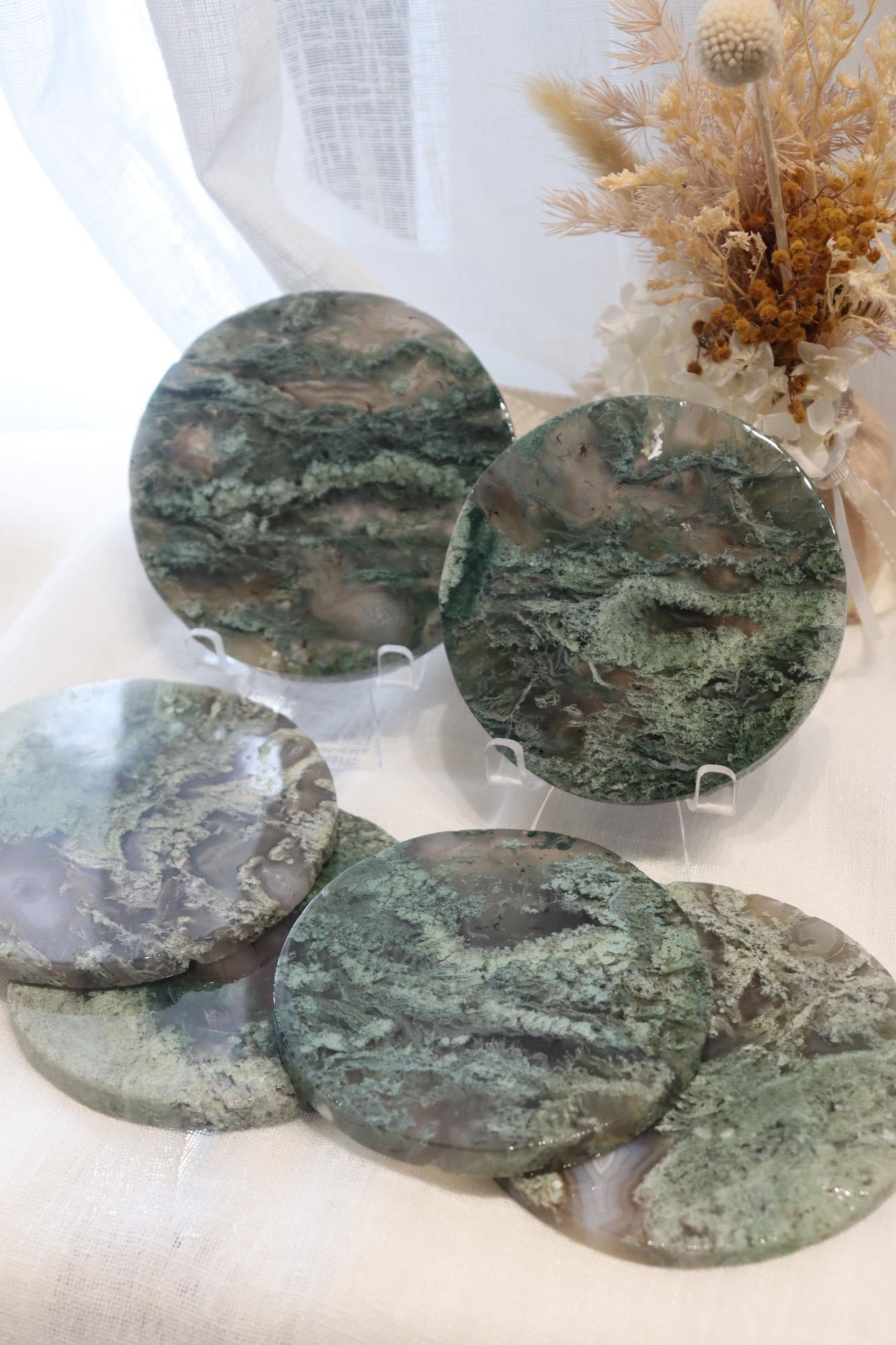 Moss Agate Round Slab