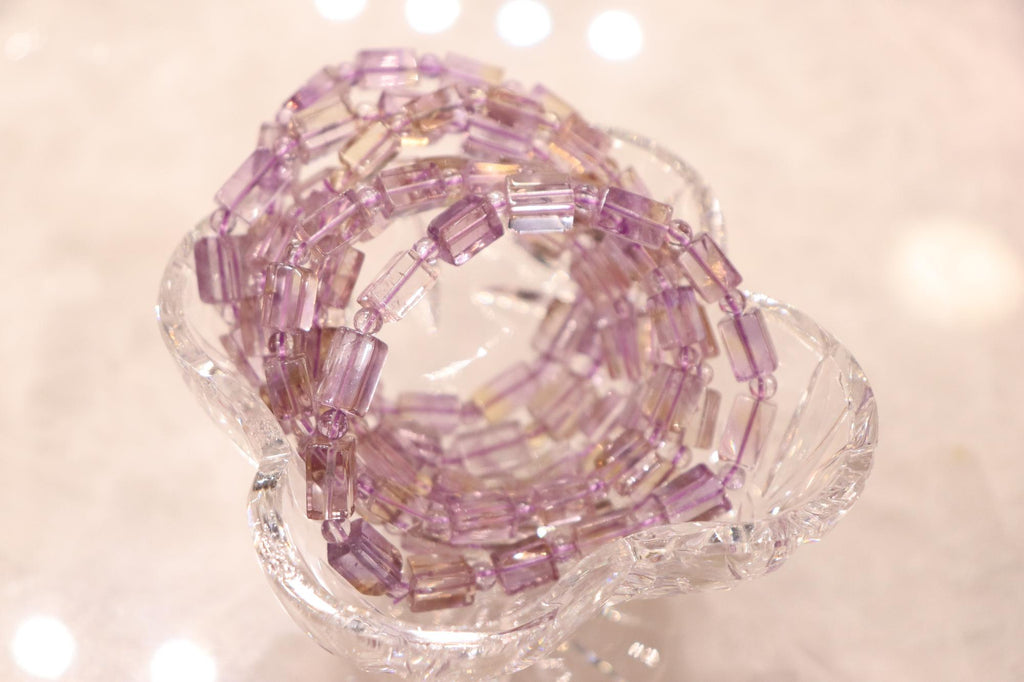 Ametrine Bracelet | Round + Rectangle Beads