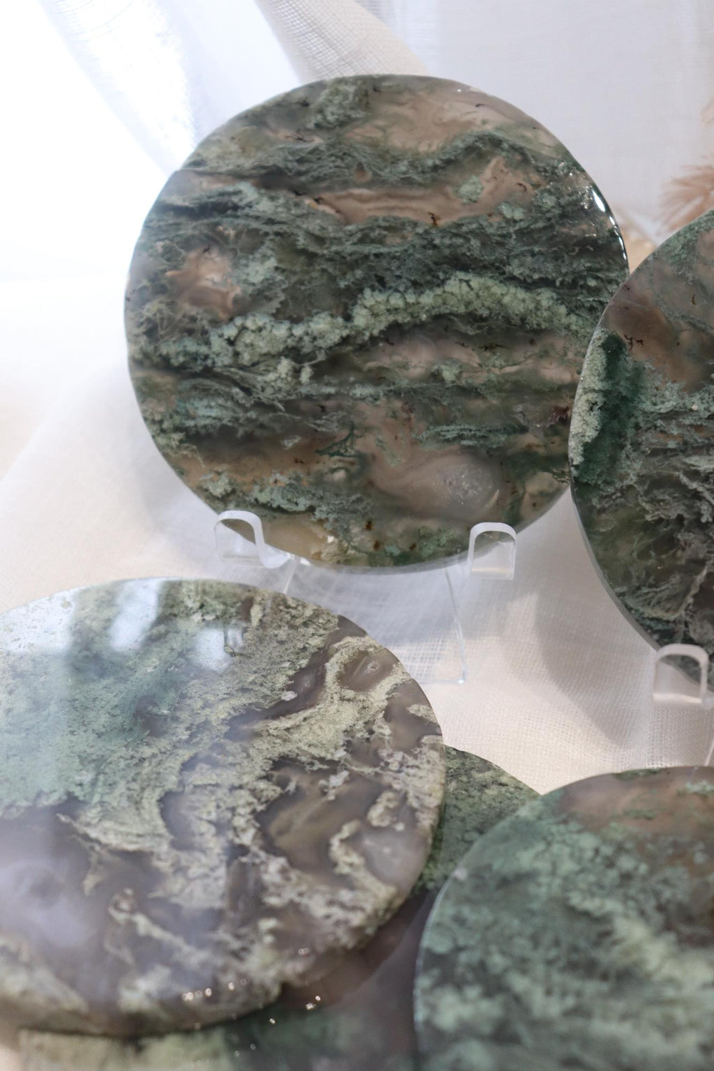 Moss Agate Round Slab
