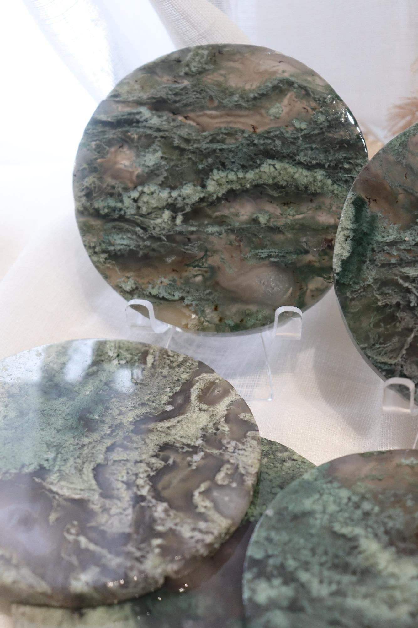 Moss Agate Round Slab