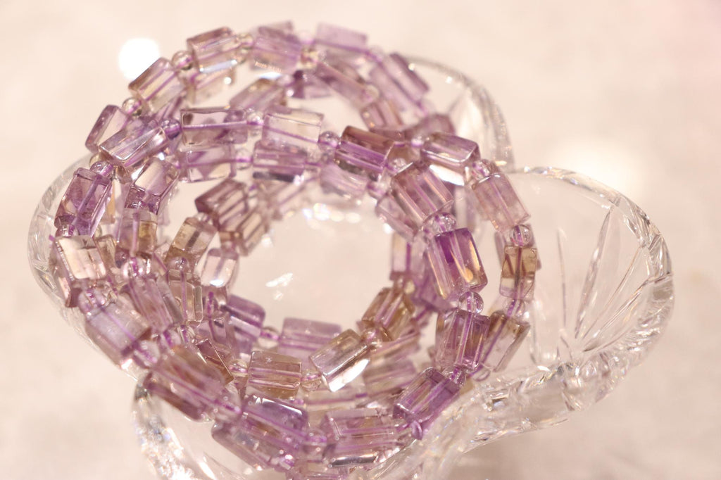 Ametrine Bracelet | Round + Rectangle Beads